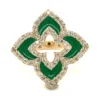Enamel Floral Diamond Ring