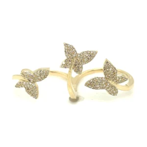Butterfly Diamond Two-Finger Ring