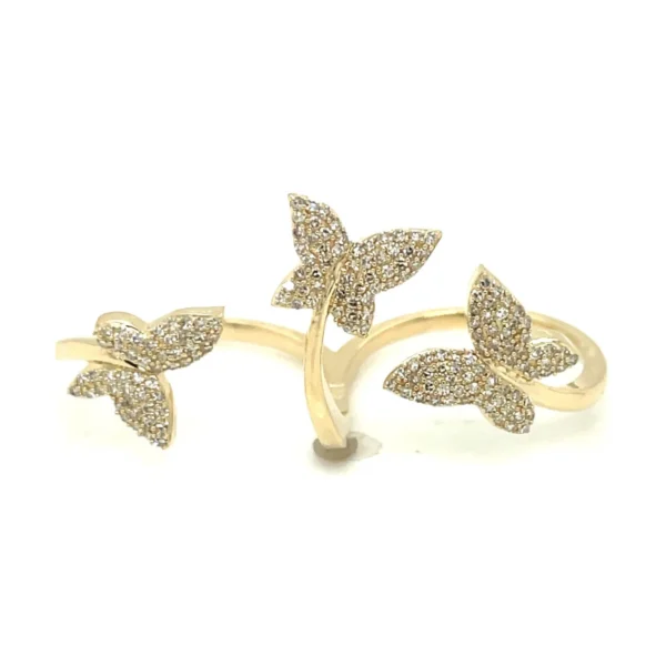 Butterfly Diamond Two-Finger Ring