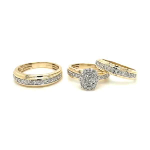 Diamond Cluster Ring Set