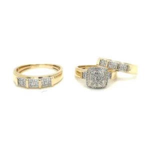 Diamond Cluster Trio Ring