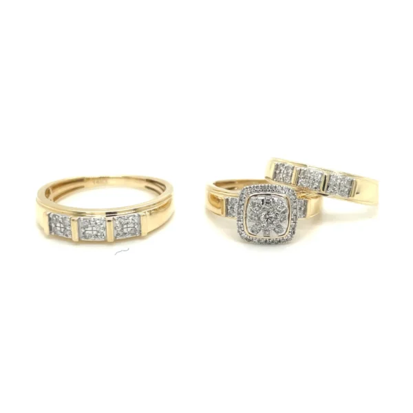 Diamond Cluster Trio Ring