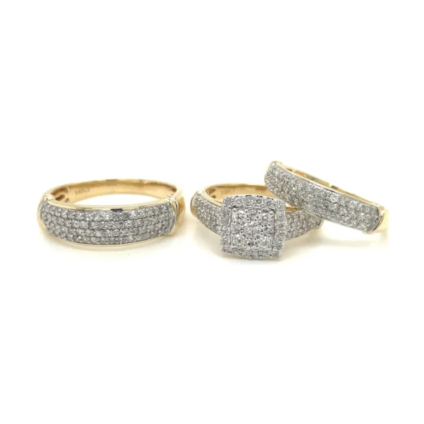 Diamond Cluster Ring Set