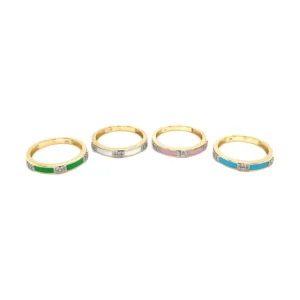 Enamel Diamond Band Ring