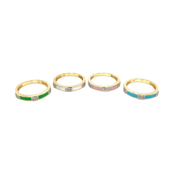 Enamel Diamond Band Ring