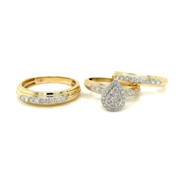 Pear Cluster Diamond Ring Set