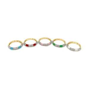 Enamel Diamond Band Ring