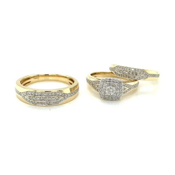 Diamond Cluster Ring Set