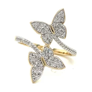 Butterfly Diamond Bypass Ring