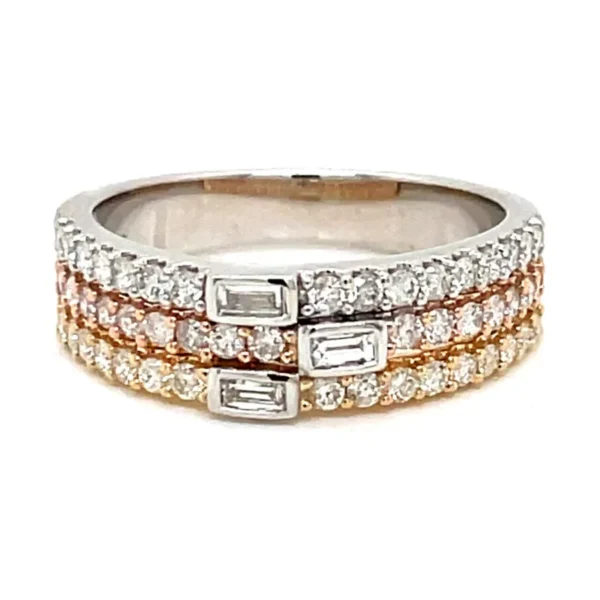 Tritone Diamond Band Ring