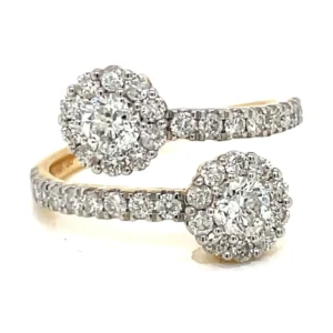 Diamond Bypass Halo Ring