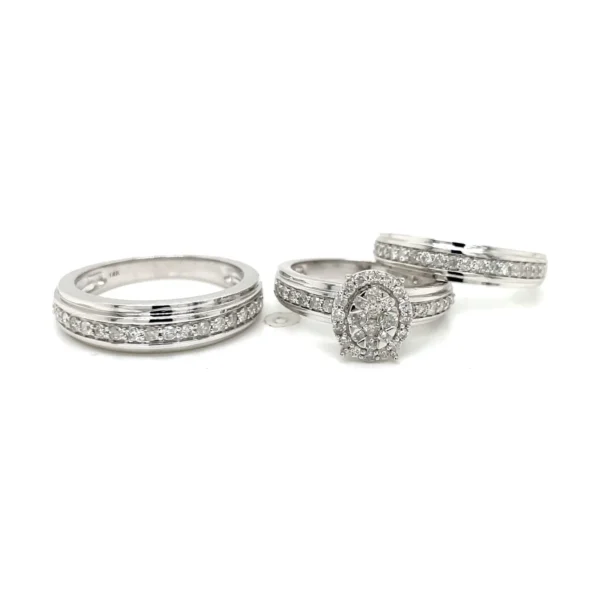 Diamond Cluster Ring Set