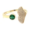 Emerald Diamond Open Ring