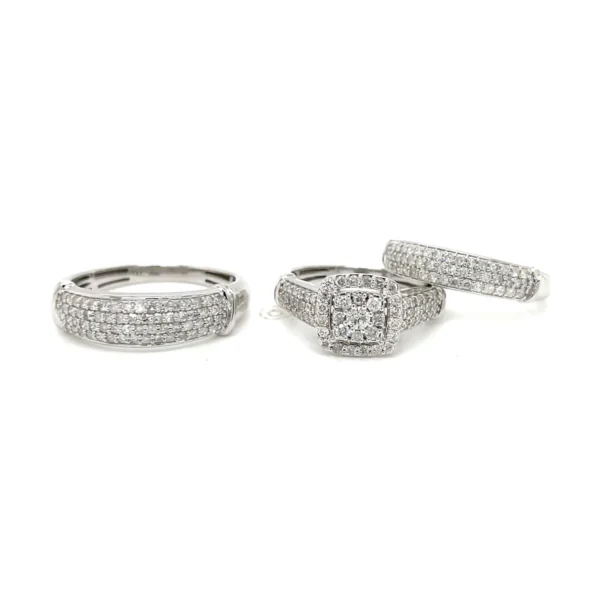 Diamond Cluster Ring Set