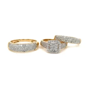 Diamond Cluster Ring Set