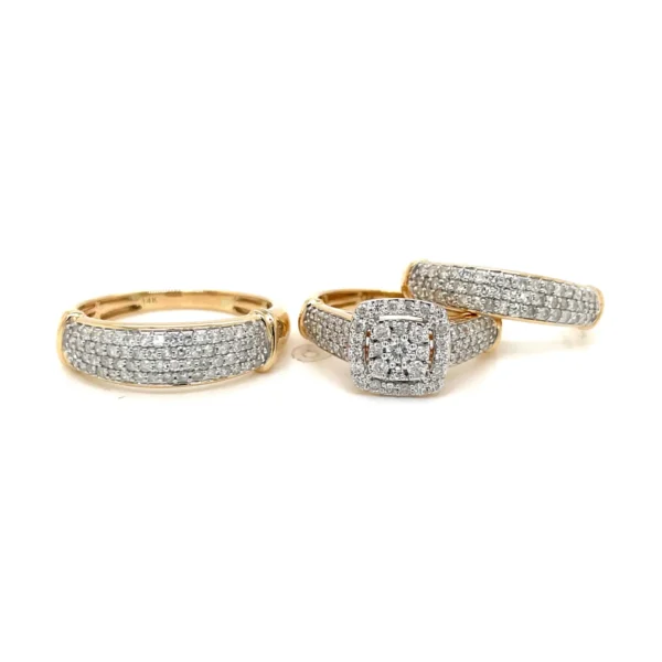 Diamond Cluster Ring Set