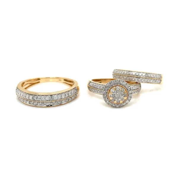 Diamond Cluster Ring Set