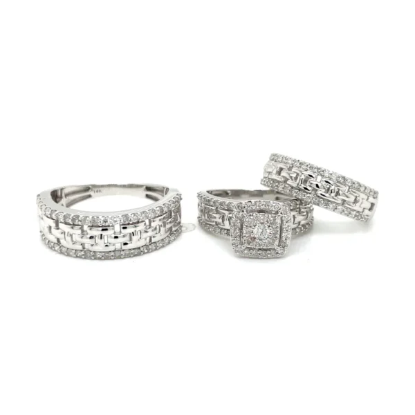 Diamond Cluster Ring Set