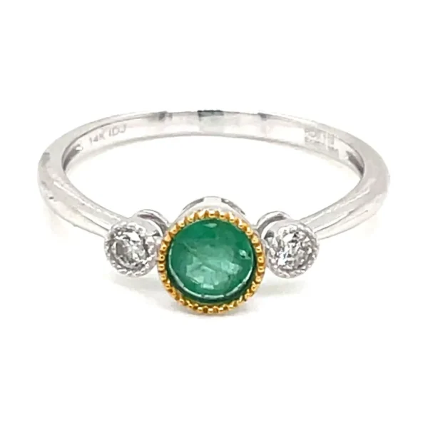 Emerald Three Stone Ring