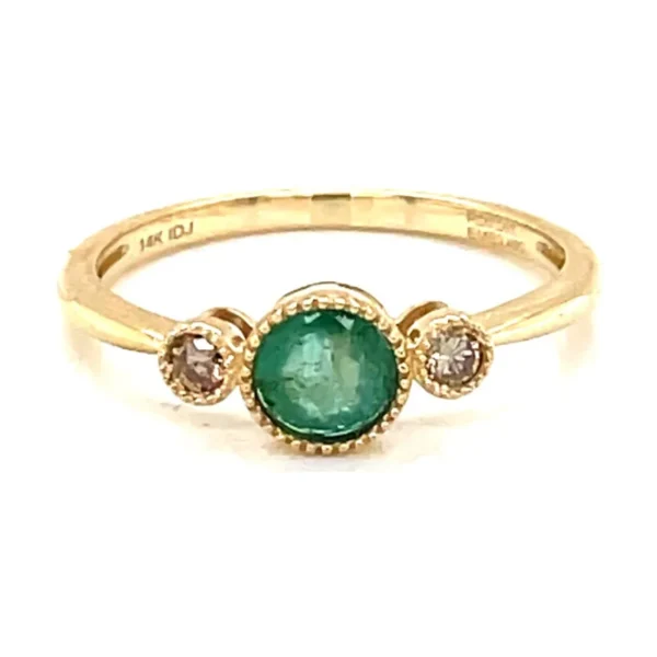 Emerald Diamond Bezel Ring