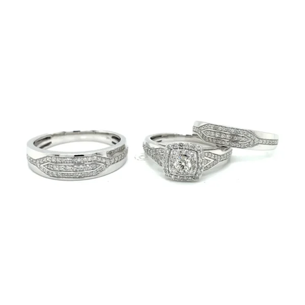 Diamond Cluster Ring Set