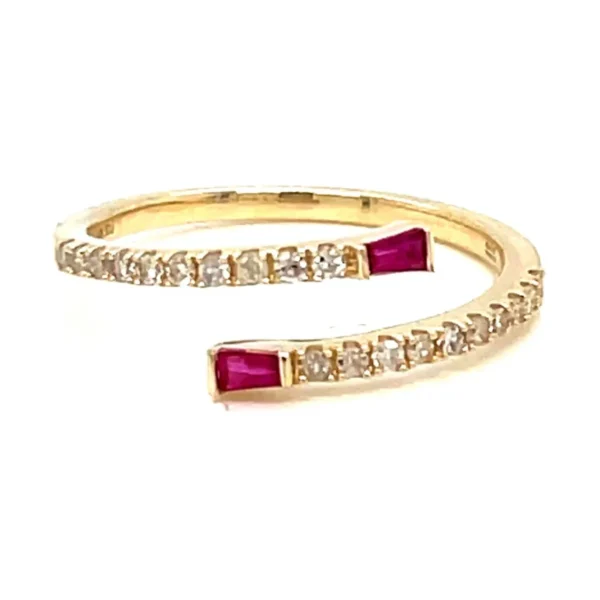 Ruby Diamond Bypass Ring