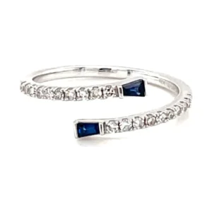Bypass Sapphire Diamond Ring