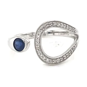 Sapphire Diamond Open Ring
