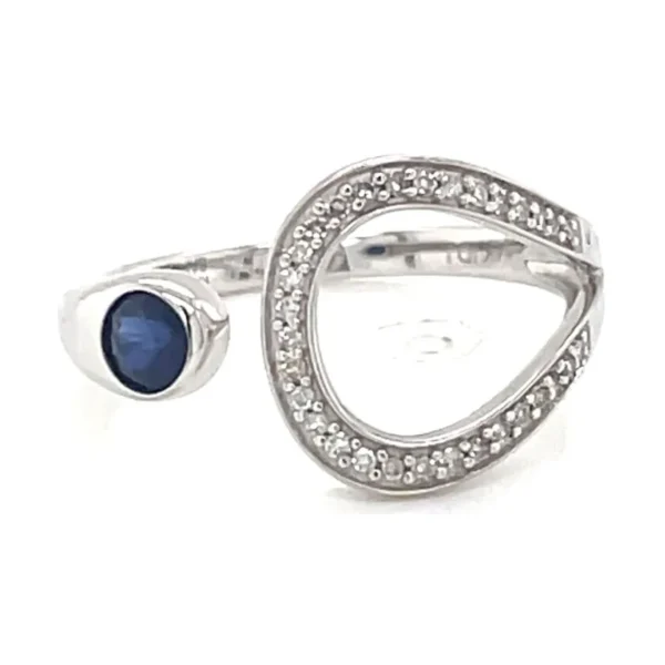 Sapphire Diamond Open Ring