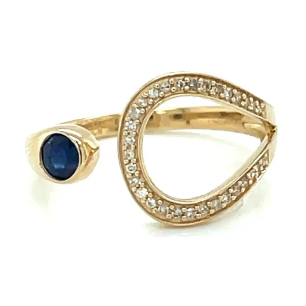 Sapphire Open Teardrop Ring