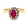 Oval Ruby Halo Ring
