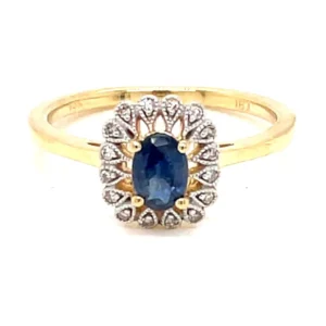 Oval Sapphire Halo Ring