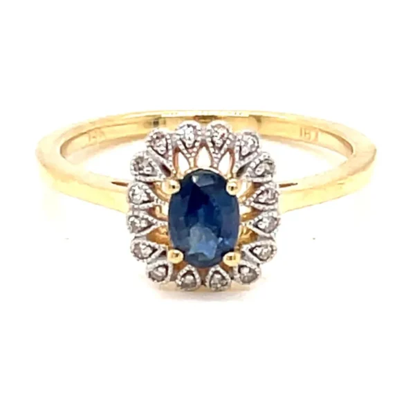 Oval Sapphire Halo Ring