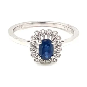 Oval Sapphire Halo Ring