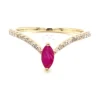Marquise Ruby Chevron Ring