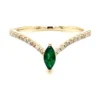 Marquise Emerald Chevron Ring