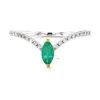 Marquise Emerald Wishbone Ring