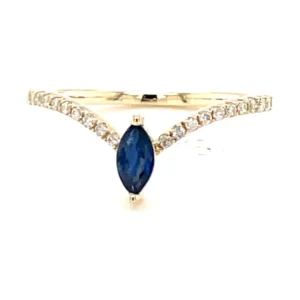 Marquise Gemstone Chevron Ring