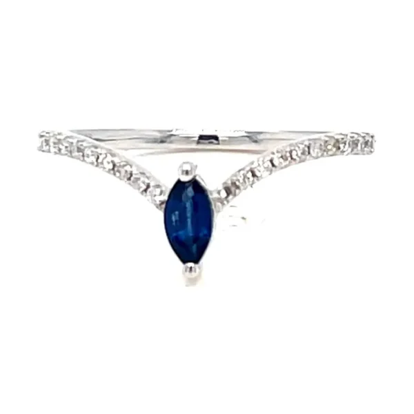Marquise Sapphire Chevron Ring