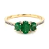 Oval Emerald Three-Stone Ring