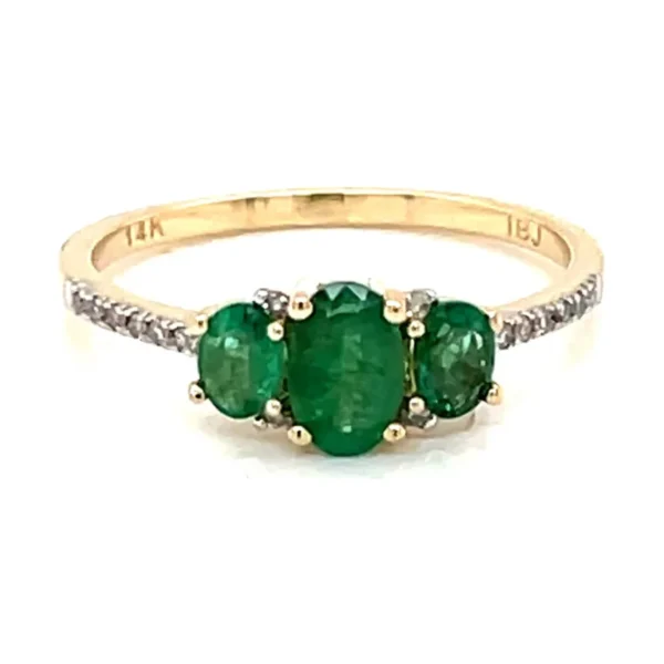 Oval Emerald Three-Stone Ring