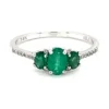 Oval Emerald Three-Stone Ring