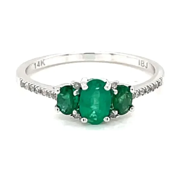 Oval Emerald Three-Stone Ring