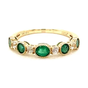 Emerald Diamond Stackable Ring