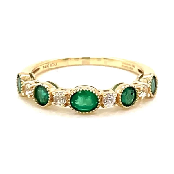 Emerald Diamond Stackable Ring