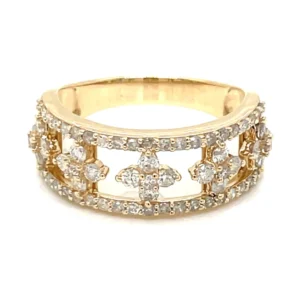 Diamond Floral Band Ring