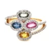 Multicolor Gemstone Cluster Ring