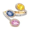 Multicolor Sapphire Bypass Ring