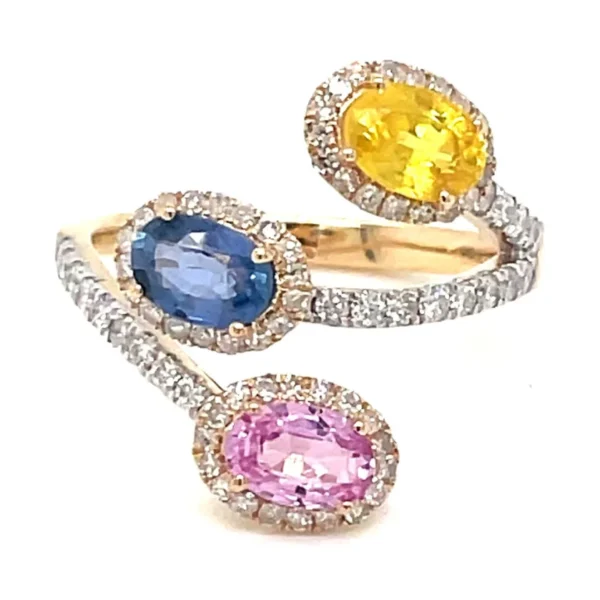Multicolor Sapphire Bypass Ring