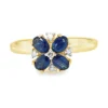 Sapphire Diamond Cluster Ring